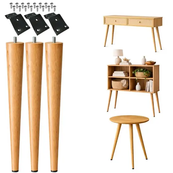 Kit Pé palito 3un 70cm para rack aparador mesa lateral nicho