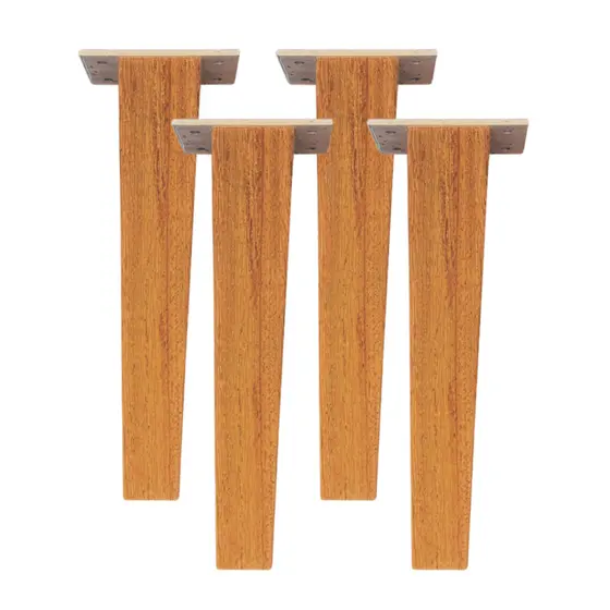 Kit Pé Trapézio de madeira angelim para móveis 35cm  resistente para 300kg - rack, armário, estante
