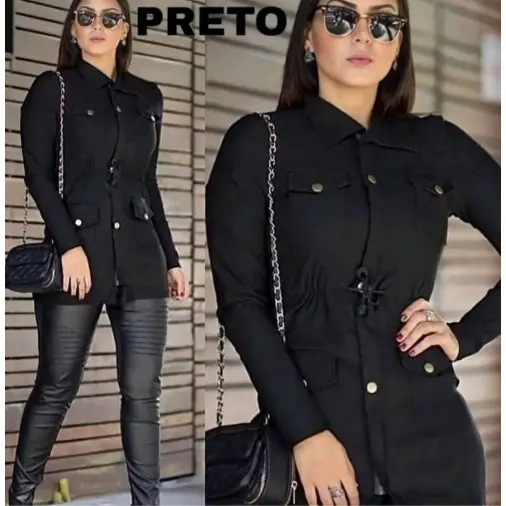 Jaqueta feminina Parka Blusa de frio Bengaline Moda Casual