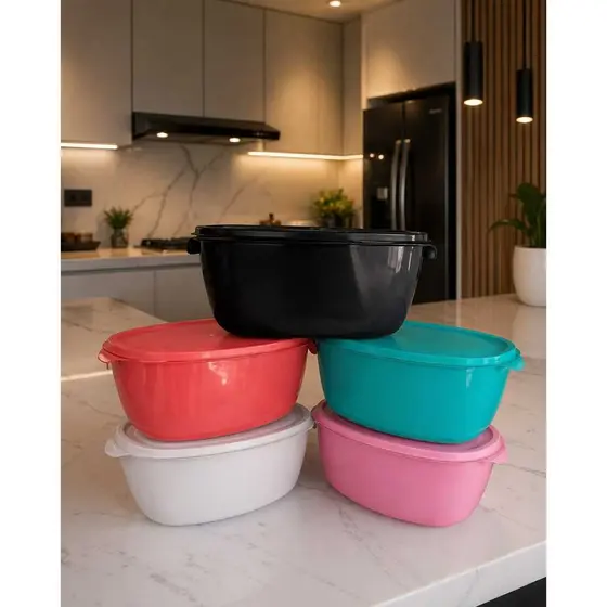 Pote organizador marmita vasilha oval 1 litro Kit 140 unidades atacado brinde
