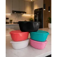Pote organizador marmita vasilha oval 1 litro Kit 140 unidades atacado brinde