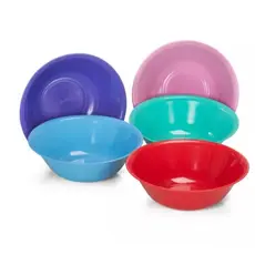 Kit 10 Bacias Tigelas 1 litro  de Plástico Peças Coloridas Sopas Caldos Sobremesas Bowl