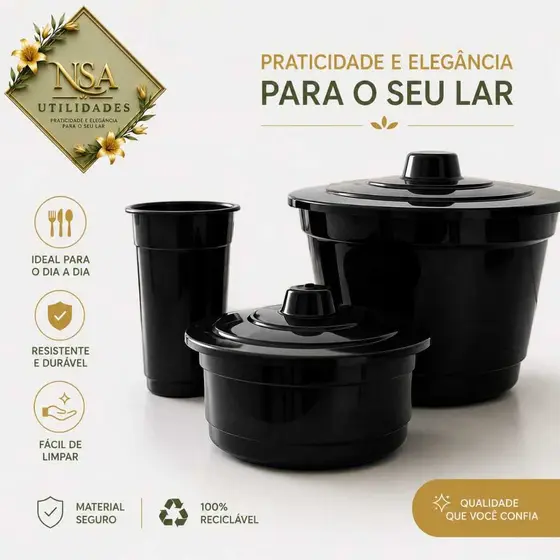 kit pia 3 peças liso / poá / decorado Lixo, porta detergente, porta sabão área churrasco