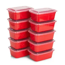 Pote organizador marmita vasilha retangular 1 litro Kit com 10 peças
