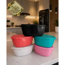 Pote organizador marmita vasilha oval 1 litro Kit
