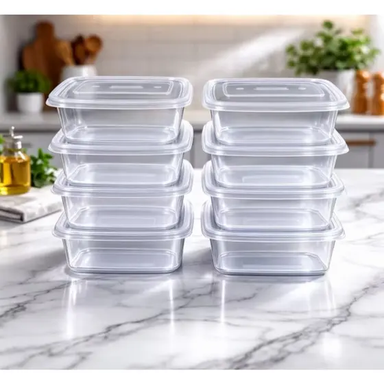 Kit de potes vasilhas 1000ML 1kg transparente -LIVRE BPA- marmita Reutilizável