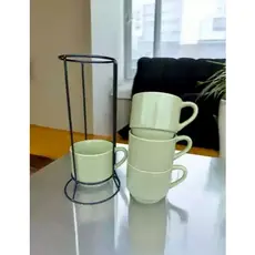Suporte para Xícaras Empilhar preto