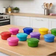 Pote redondo 500 ml pequenas porções,lanches  kit