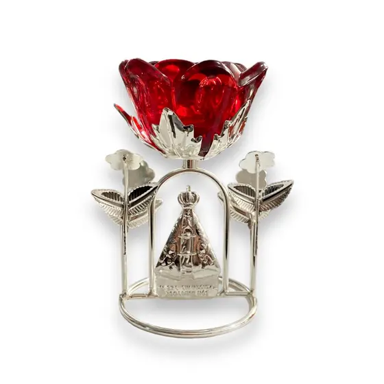 Castical Nossa Senhora Aparecida com Flor 13cm
