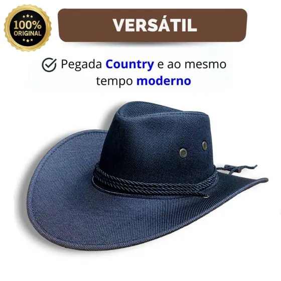 Chapéu Country Cowboy Americano Modelo Clássico Em tecido