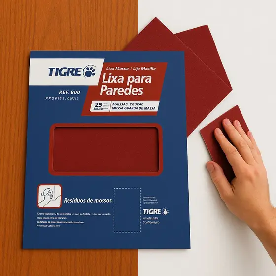 Kit 10 Lixas Para Massa Corrida E Madeira Tigre