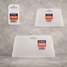 Kit 3 Espátulas Aplicador Plástico Celuloide Atlas AT152 Massas Reparos Cimento Queimado Adesivos Multiuso
