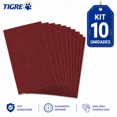 Lixa Para Massa Parede Madeira Grão 60 ao 220 Kit 10 Unidades Tigre