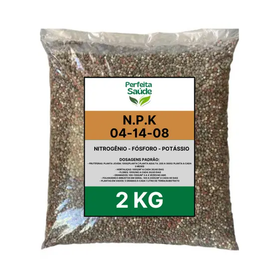 2Kg Adubo Fertilizante  04.14.08 Desenvolvimento para Plantas