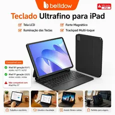 Bettdow Teclado Mágico para ipad A16 2025 Pro 11 Air 4 5 6 10th Gen  Caso Teclado Bluetooth Sem Fio iPad não incluíd