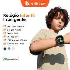 Relógio inteligente infantil BETTDOW de 1,83 polegadas, com função FineMy, resistência à água I67 e lembretes inteligent