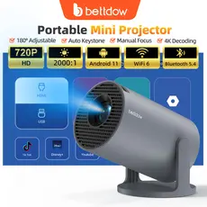 BETTDOW  AC1075 720P 4K Ultra-Portable Mobile Projector 210 ANSI Android 11 180° Free Angle Bluetooth 5.2
