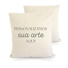 Kit 2 Capas para Almofada Off White Personalizada Sublimação Suede Alta Qualidade 45x45