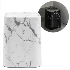 Lixeira Banheiro Plastica Capa Estampa Marmore Decorativa