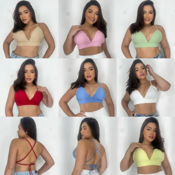 Top Cropped de Alcinha com Bojo cropped feminino