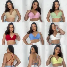 Top Cropped de Alcinha com Bojo cropped feminino