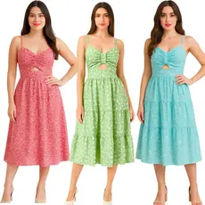 Vestido Feminino com Alça Fina, Bojo e Lastex nas Costas – Moda Casual e Elegante
