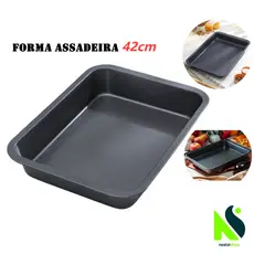Forma Assadeira Retangular 42x28cm Para Torta Antiaderente Forma Para Pão Cuca Forma Para Bolo CASA
