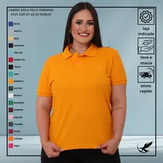 Blusa Gola Polo Piquet Feminina Babylook Tshirt Plus Size g1 g2 g3 Uniforme Casual Dia A Dia