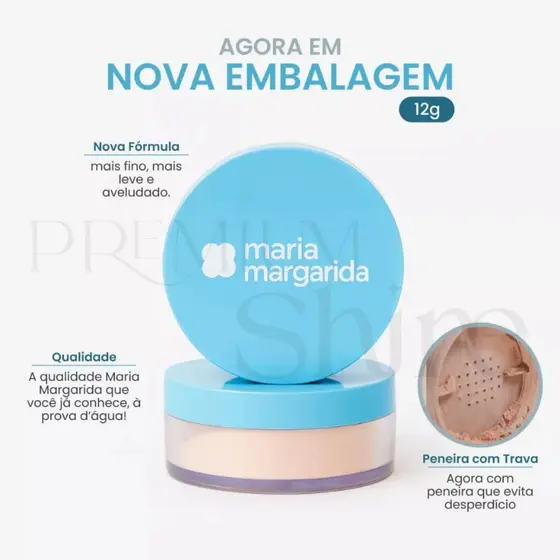 Pó Solto Hidratante de Tapioca Até Embaixo D'Água Maria Margarida 12g