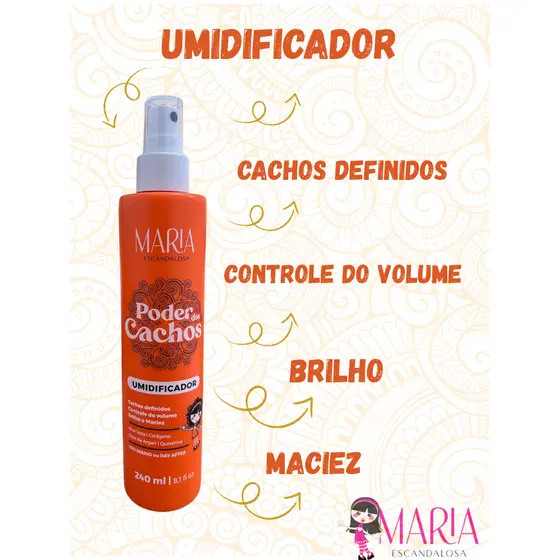 Umidificador de Cachos Spray Poder dos Cachops Maria Escandalosa 240ml