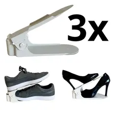 Organizadorde Sapatos Branco Regulagem de Altura 3 Unidades