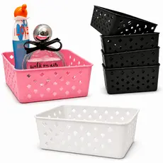 Kit Cestos Organizadores Coloridos Caixa Organizadora Multiuso Empilhável Gaveta Armário 16x12x6,5cm