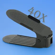 Organizador Para Sapatos Kit 40 Suporte Tênis Unidade Saltos Preto com Regulagem Altura