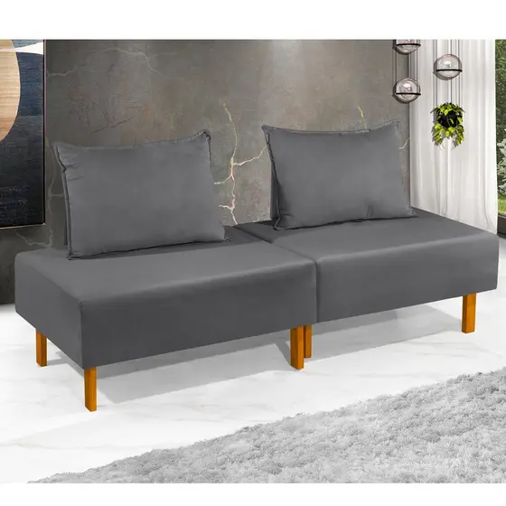 Sofá Retrátil 2 em 1 Modular Compacto P/ Salas e Áreas de Espera Portátil 1,70x60