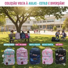 Mochila Escolar Infantil e Juvenil Costas
