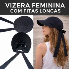 Viseira Feminina com Fita Longa Ajustável