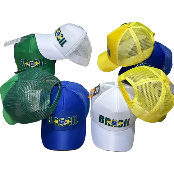 Boné Brasil Trucker - Ajustável com Tela - Torcedor