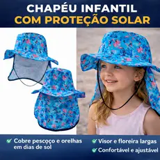 Chapéu Pescador Australiano Infantil Com Proteção Pescoço Para Crianças Proteção Solar Com Ajustes