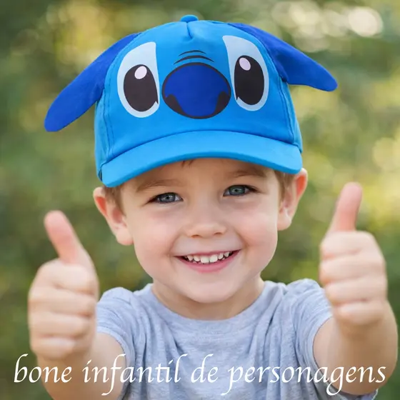 Boné Infantil com Orelhas – Boné de Personagem para Criança