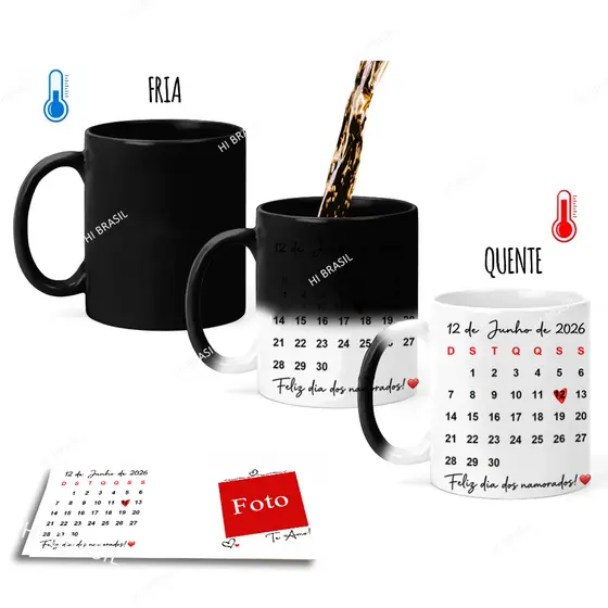 Caneca Mágica Personalizada com Foto – Presente Criativo de Porcelana Premium Mudar Cores