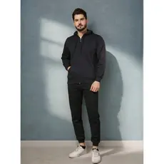 Conjunto Calça Moletom  Com Zíper E Capuz mascolina feminina Unissex
