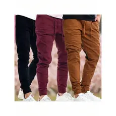 Kit 3 Calça Jogger jeans Masculina Calças Jeans Sarja Preto Masculina Jogger Punho Elastico