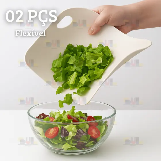 Kit 2 Tabua FLEXIVEL BRANCA Grande Para Corte Carne Frutas Verduras Antiaderente