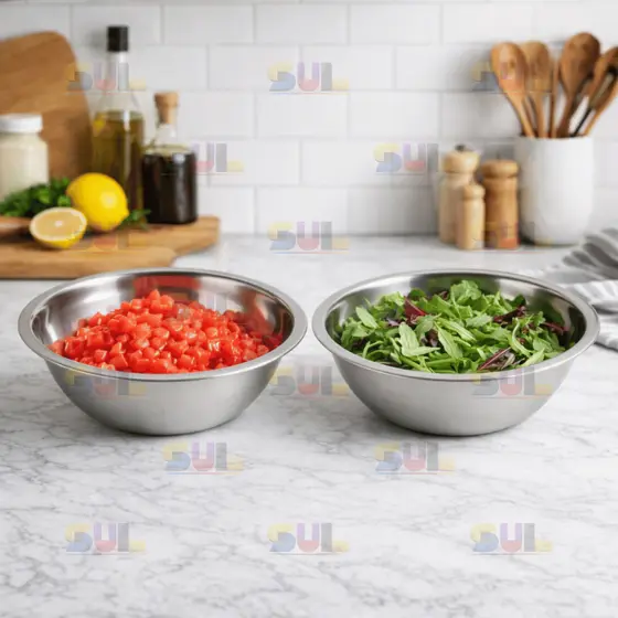 Kit 2 Tigela Saladeira MEDIA Multiuso Bowl Profissional Fundo Cozinha Gourmet