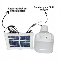 80w/100w/150w Painel Solar Portátil - Lâmpada LED para Camping - 2,6M - Emergências ao Ar Livre