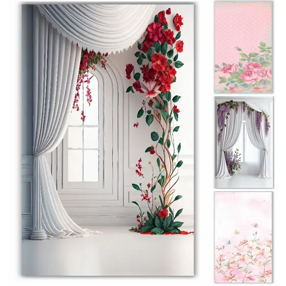 Painel Lateral Sublimado 3d Em Tecido Floral, Festa Adulto