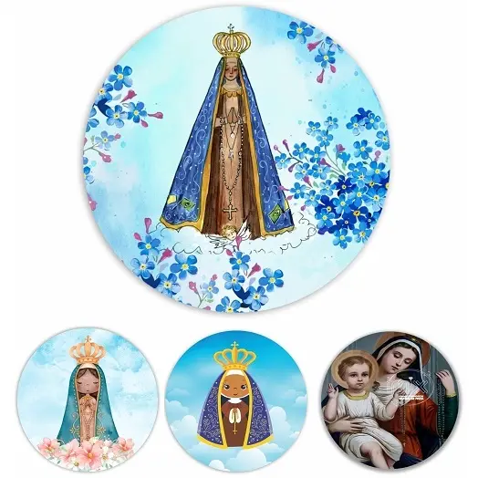 Painel Festa Redondo Sublimado Em Tecido Nossa Senhora C/elástico RE01