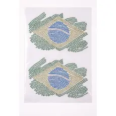 Desenho em Strass Termocolante Fast Patch- Modelo Brasil Kit 2 Strass