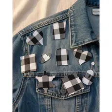 Kit Apliques Festa Junina Xadrez Adesivo Roupa Camisa São João