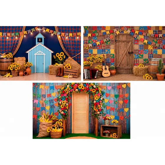 Fundo Fotografico Painel Festa Junina 1,50x2,20m Decoração Arraiá São João 2026